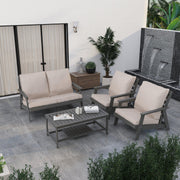 Alpine Outdoor Loveseat in High Impact Polystyrene with Removable Cushions - Elax Furniture