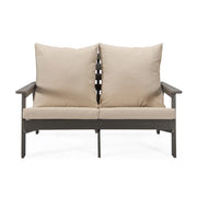 Alpine Outdoor Loveseat in High Impact Polystyrene with Removable Cushions - Elax Furniture