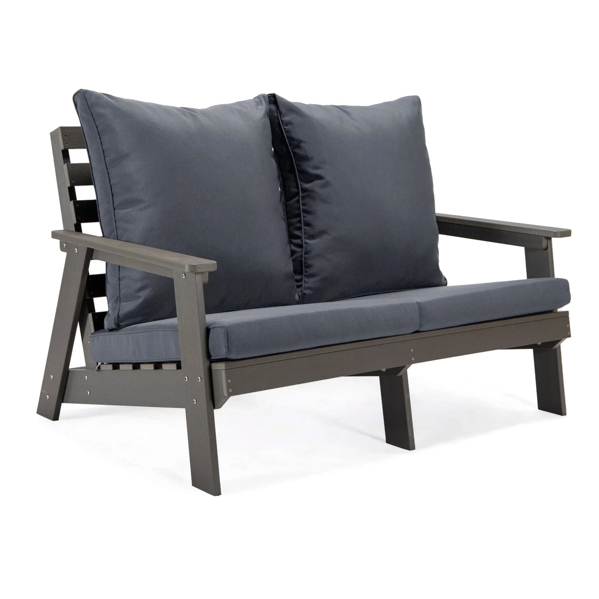Alpine Outdoor Loveseat in High Impact Polystyrene with Removable Cushions - Elax Furniture