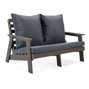 Alpine Outdoor Loveseat in High Impact Polystyrene with Removable Cushions - Elax Furniture
