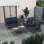 Alpine Outdoor Loveseat in High Impact Polystyrene with Removable Cushions - Elax Furniture