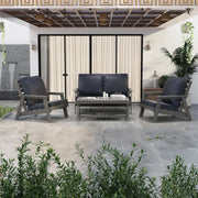 Alpine Outdoor Loveseat in High Impact Polystyrene with Removable Cushions - Elax Furniture