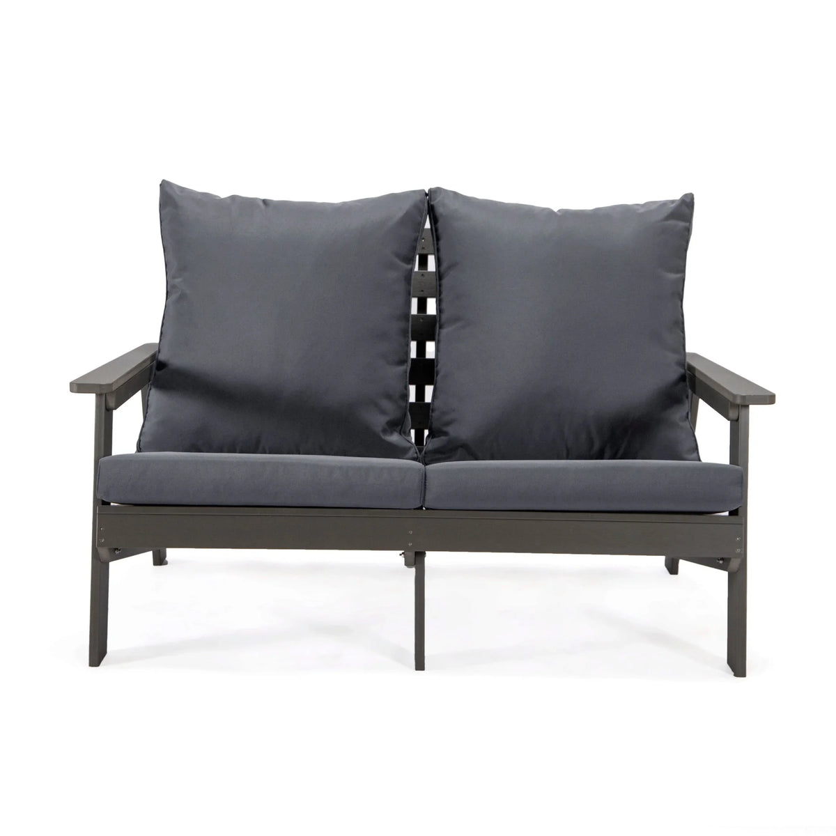 Alpine Outdoor Loveseat in High Impact Polystyrene with Removable Cushions - Elax Furniture