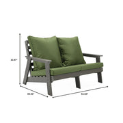 Alpine Outdoor Loveseat in High Impact Polystyrene with Removable Cushions - Elax Furniture