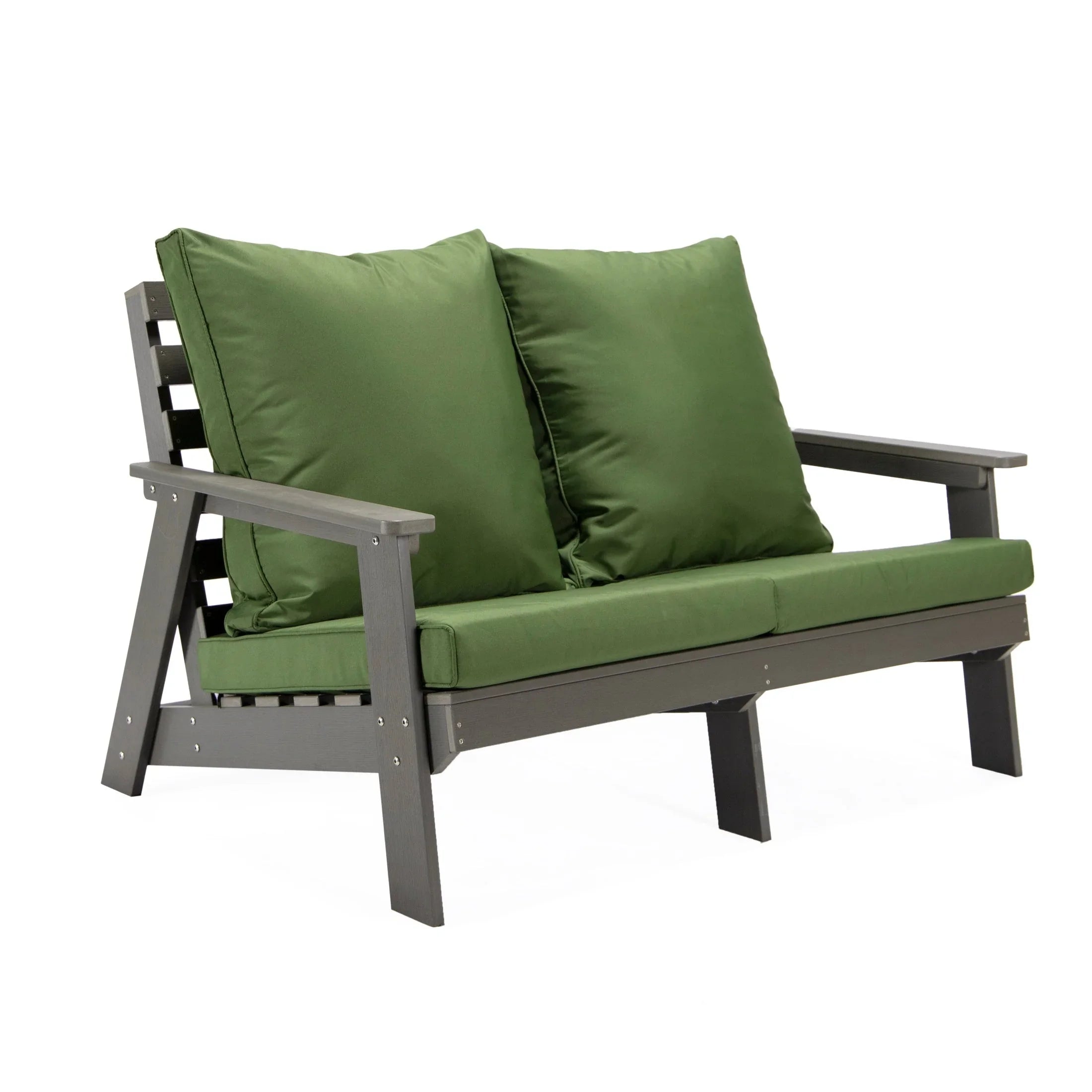 Alpine Outdoor Loveseat in High Impact Polystyrene with Removable Cushions - Elax Furniture