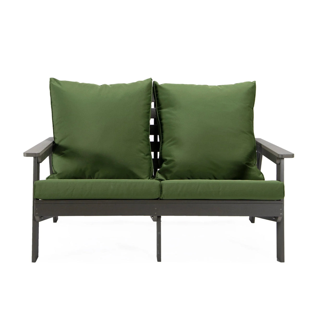 Alpine Outdoor Loveseat in High Impact Polystyrene with Removable Cushions - Elax Furniture