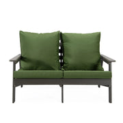 Alpine Outdoor Loveseat in High Impact Polystyrene with Removable Cushions - Elax Furniture
