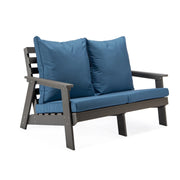 Alpine Outdoor Loveseat in High Impact Polystyrene with Removable Cushions - Elax Furniture