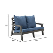 Alpine Outdoor Loveseat in High Impact Polystyrene with Removable Cushions - Elax Furniture