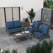 Alpine Outdoor Loveseat in High Impact Polystyrene with Removable Cushions - Elax Furniture