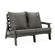 Alpine Outdoor Loveseat in High Impact Polystyrene with Removable Cushions - Elax Furniture