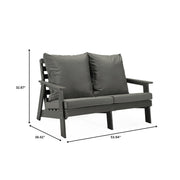 Alpine Outdoor Loveseat in High Impact Polystyrene with Removable Cushions - Elax Furniture