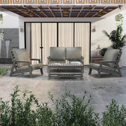 Alpine Outdoor Loveseat in High Impact Polystyrene with Removable Cushions - Elax Furniture