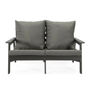 Alpine Outdoor Loveseat in High Impact Polystyrene with Removable Cushions - Elax Furniture
