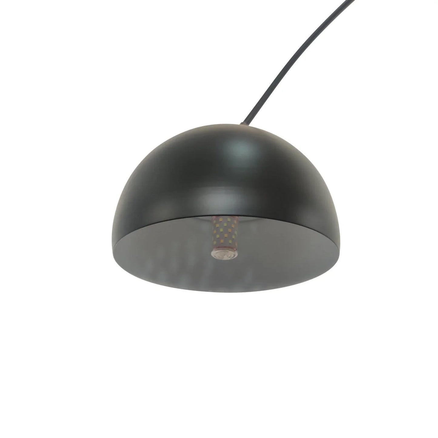 Arco Modern Arched Floor Lamp 76" Height with White Round Marble Base and Metal Dome Lamp Shade - Elax Furniture