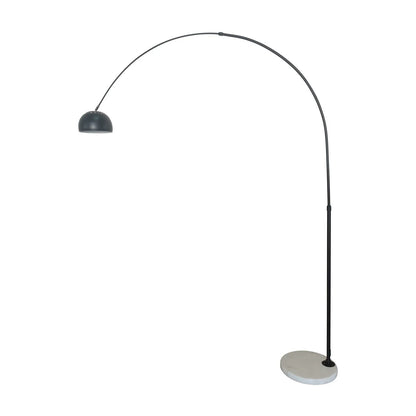Arco Modern Arched Floor Lamp 76" Height with White Round Marble Base and Metal Dome Lamp Shade - Elax Furniture