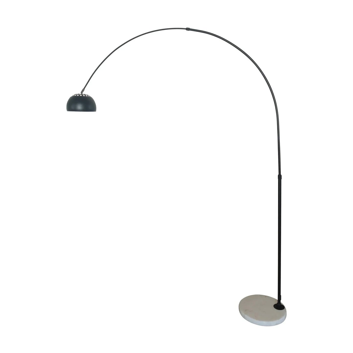 Arco Modern Arched Floor Lamp 76" Height with White Round Marble Base and Metal Dome Lamp Shade - Elax Furniture