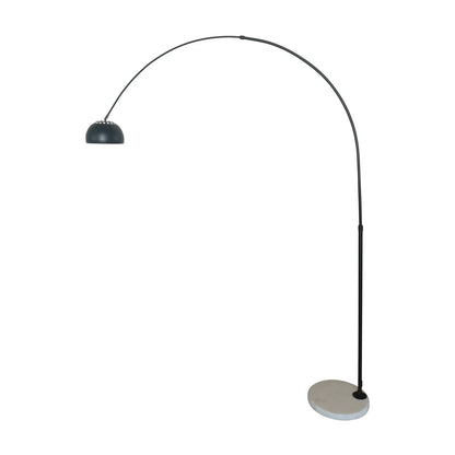 Arco Modern Arched Floor Lamp 76" Height with White Round Marble Base and Metal Dome Lamp Shade - Elax Furniture