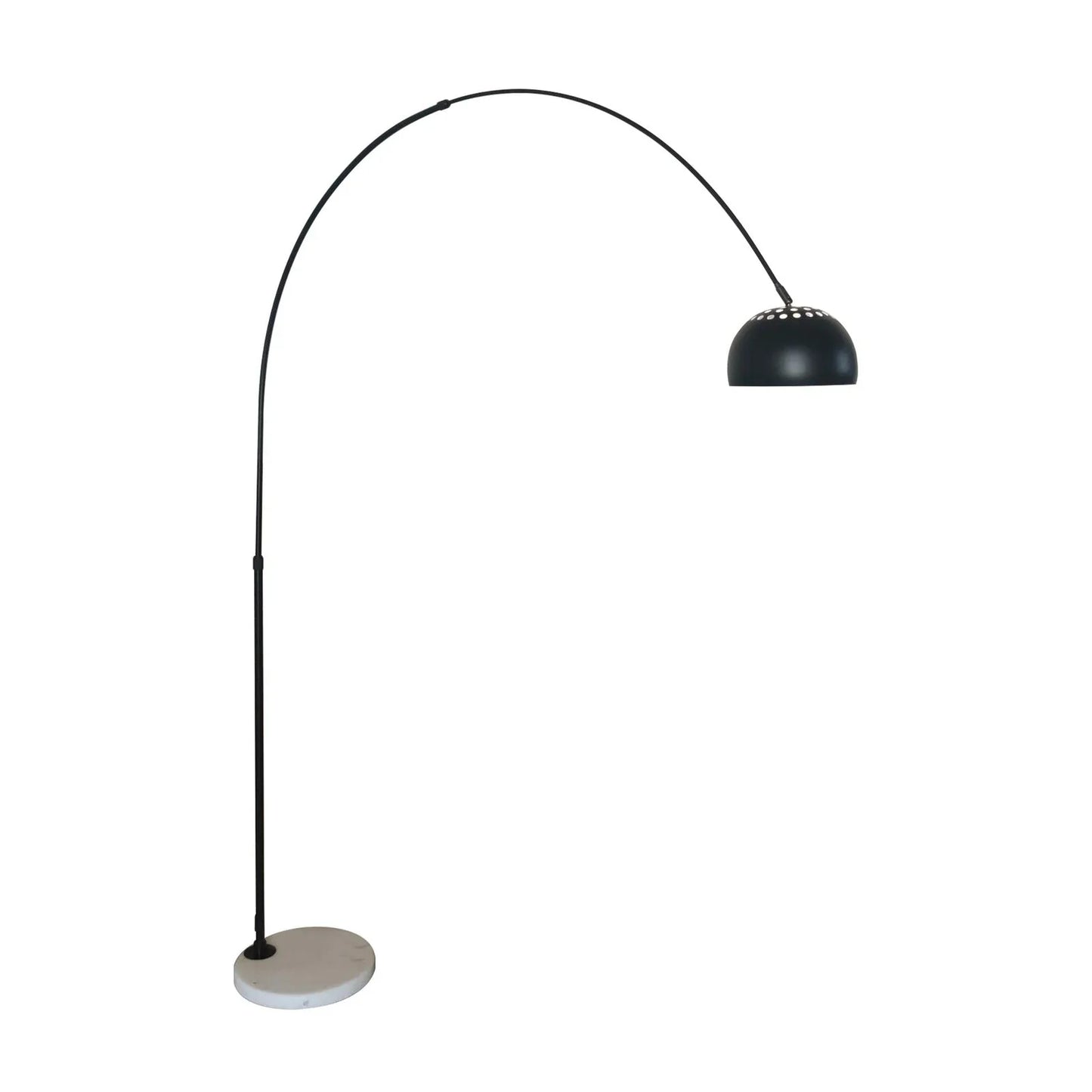 Arco Modern Arched Floor Lamp 76" Height with White Round Marble Base and Metal Dome Lamp Shade - Elax Furniture