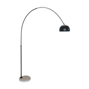 Arco Modern Arched Floor Lamp 76" Height with White Round Marble Base and Metal Dome Lamp Shade - Elax Furniture