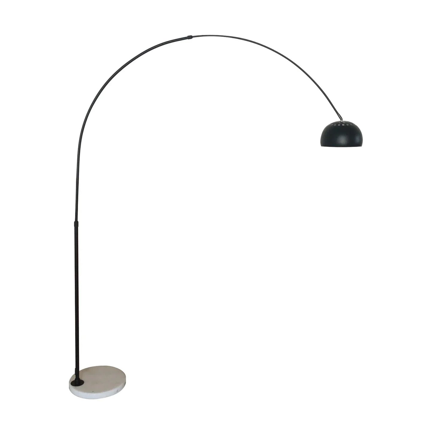 Arco Modern Arched Floor Lamp 76" Height with White Round Marble Base and Metal Dome Lamp Shade - Elax Furniture