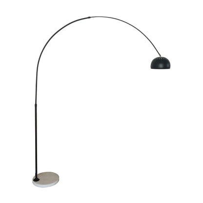 Arco Modern Arched Floor Lamp 76" Height with White Round Marble Base and Metal Dome Lamp Shade - Elax Furniture
