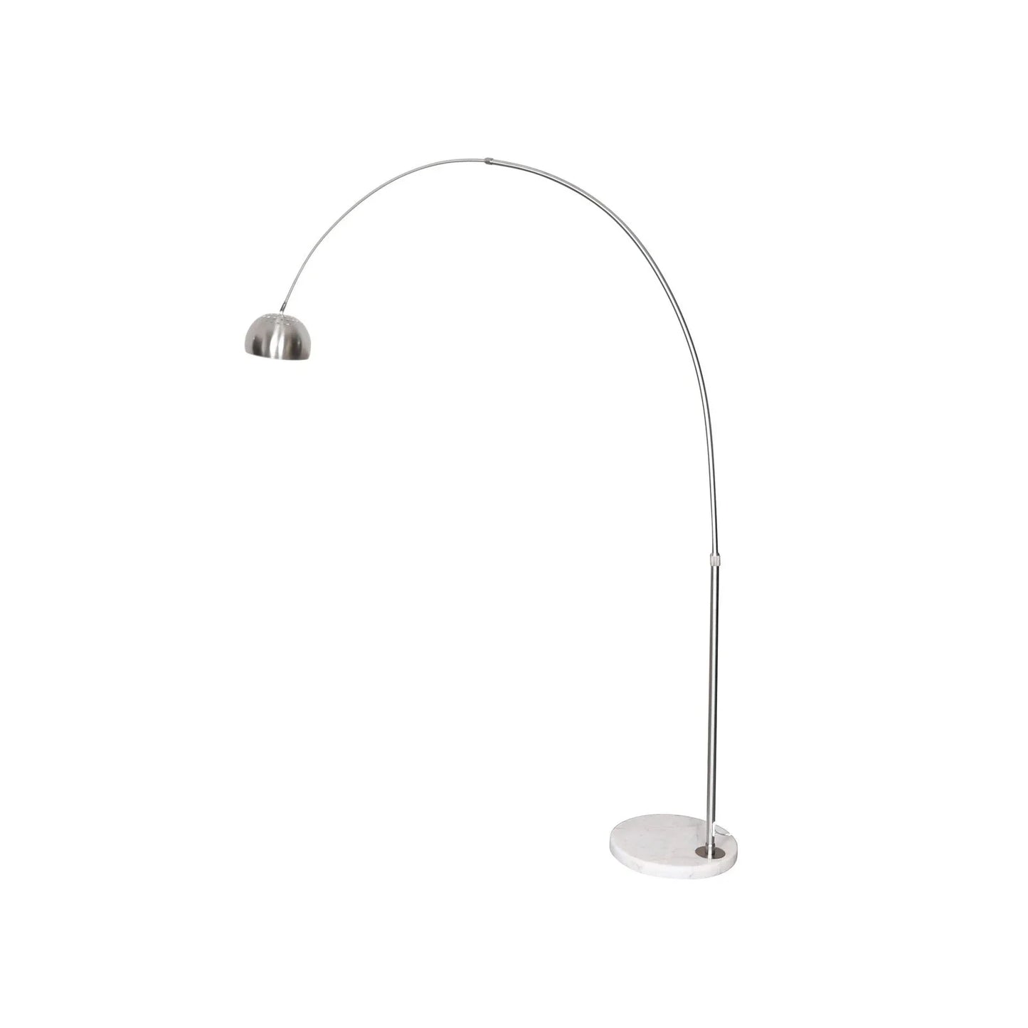 Arco Modern Arched Floor Lamp 76" Height with White Round Marble Base and Metal Dome Lamp Shade - Elax Furniture