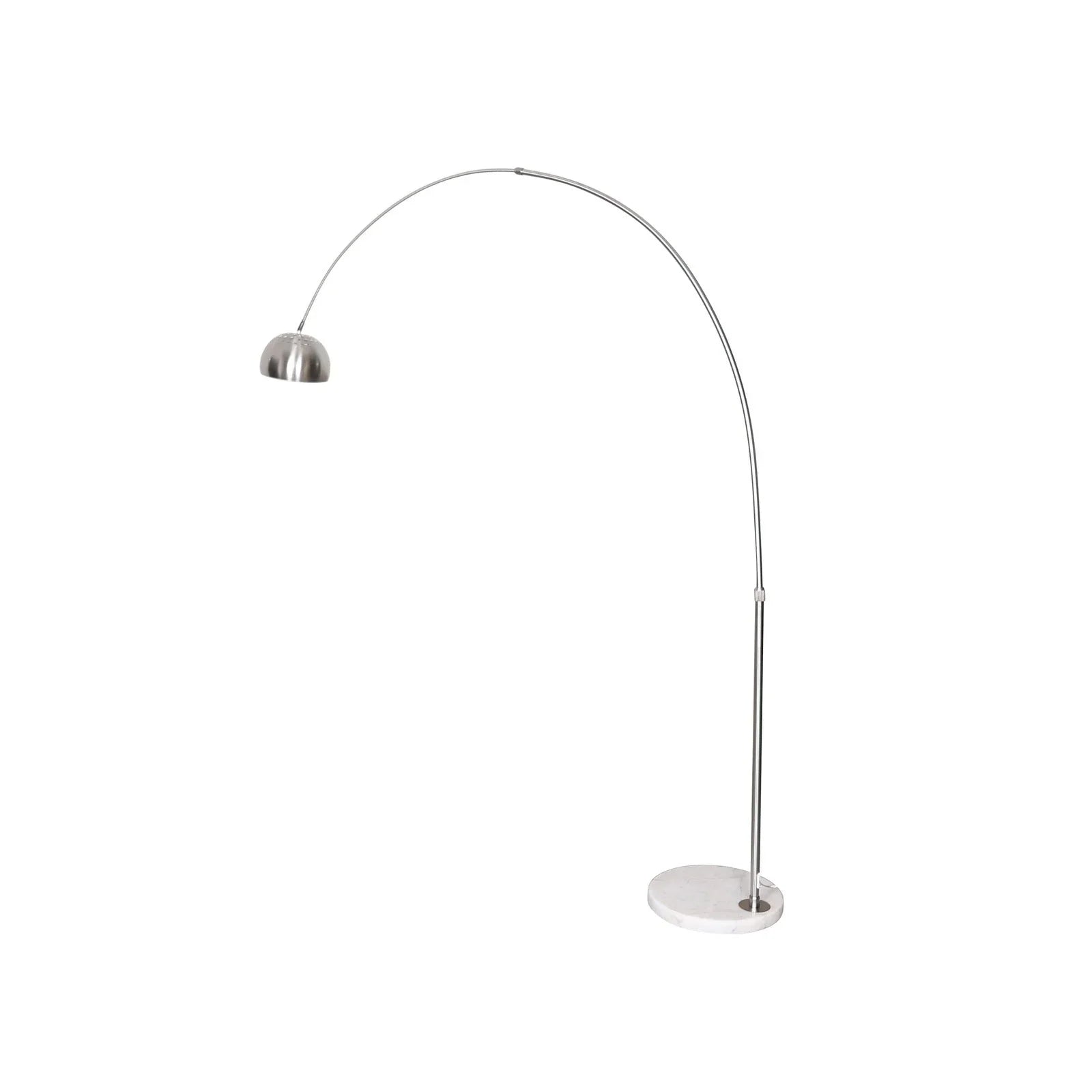 Arco Modern Arched Floor Lamp 76" Height with White Round Marble Base and Metal Dome Lamp Shade - Elax Furniture