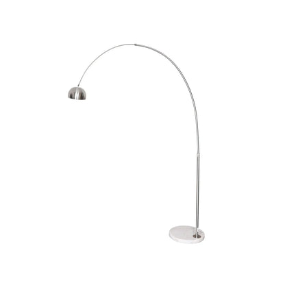 Arco Modern Arched Floor Lamp 76" Height with White Round Marble Base and Metal Dome Lamp Shade - Elax Furniture