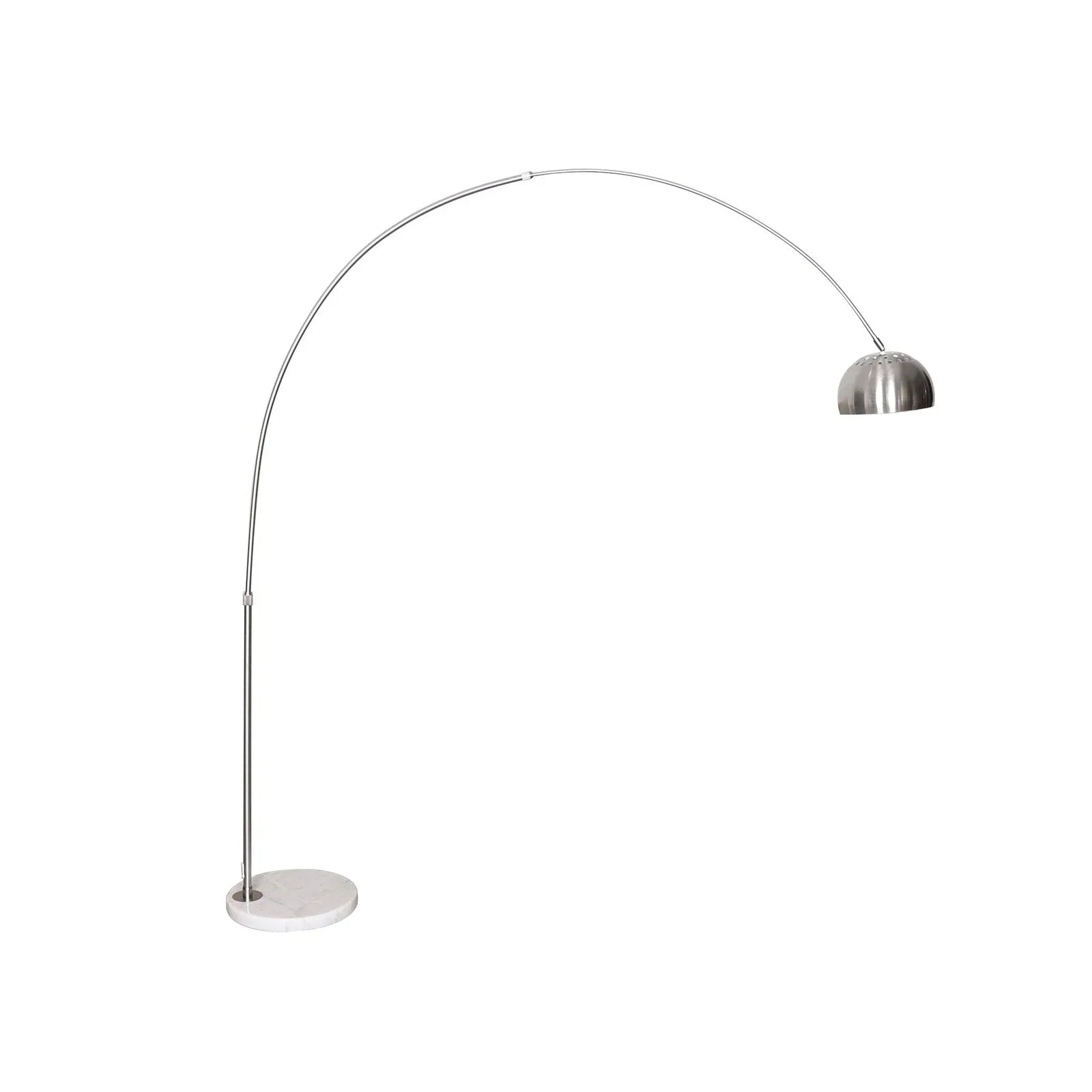 Arco Modern Arched Floor Lamp 76" Height with White Round Marble Base and Metal Dome Lamp Shade - Elax Furniture