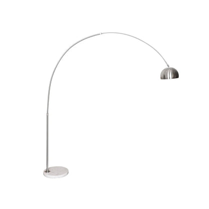 Arco Modern Arched Floor Lamp 76" Height with White Round Marble Base and Metal Dome Lamp Shade - Elax Furniture
