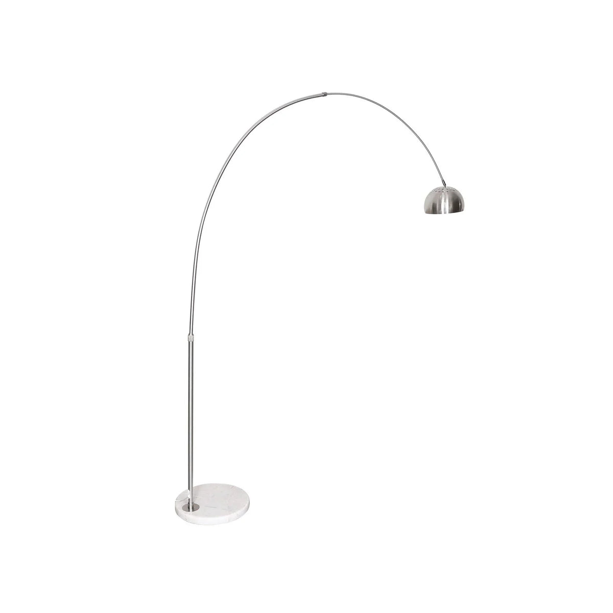 Arco Modern Arched Floor Lamp 76" Height with White Round Marble Base and Metal Dome Lamp Shade - Elax Furniture