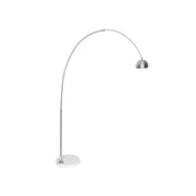 Arco Modern Arched Floor Lamp 76" Height with White Round Marble Base and Metal Dome Lamp Shade - Elax Furniture
