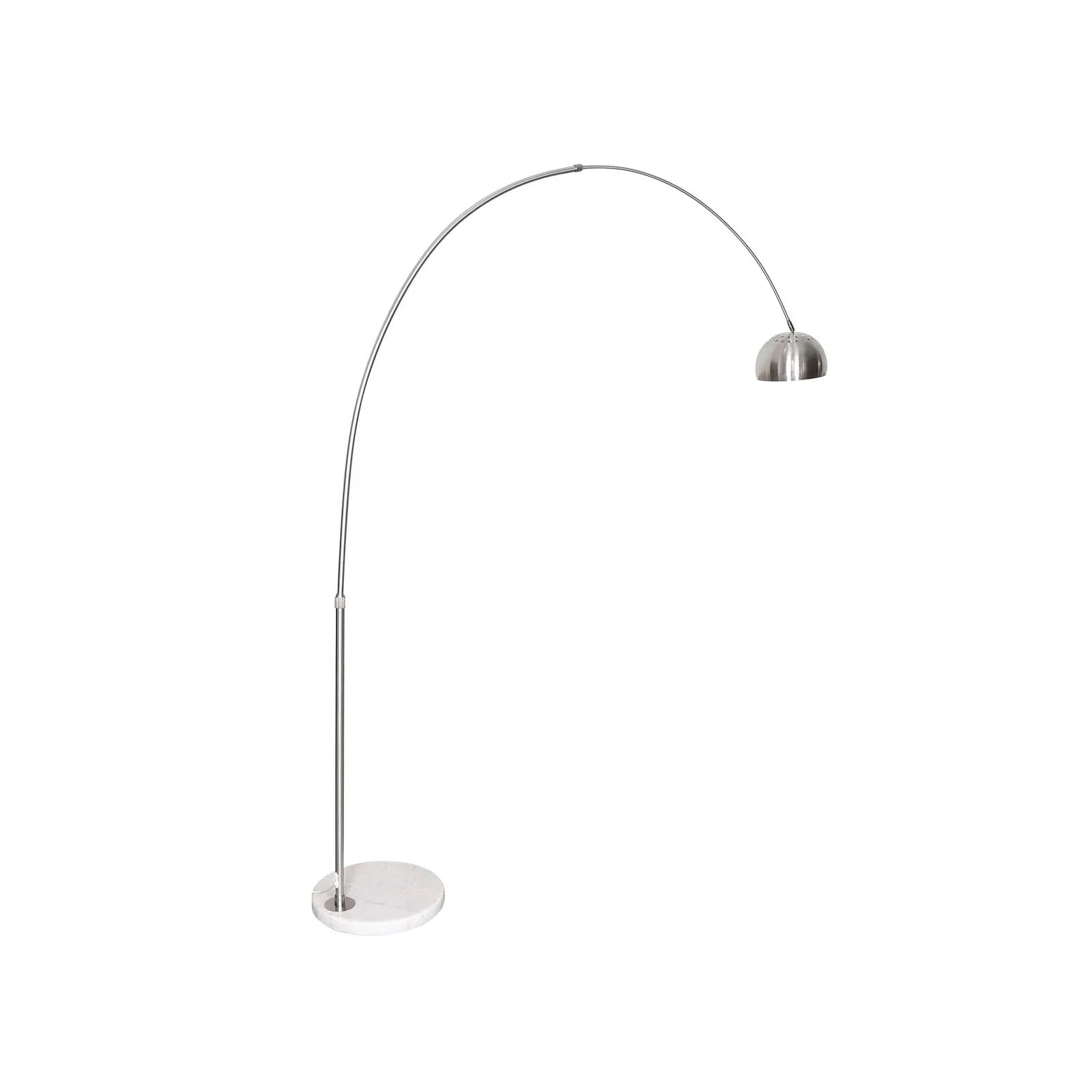 Arco Modern Arched Floor Lamp 76" Height with White Round Marble Base and Metal Dome Lamp Shade - Elax Furniture