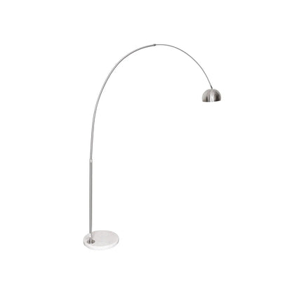 Arco Modern Arched Floor Lamp 76" Height with White Round Marble Base and Metal Dome Lamp Shade - Elax Furniture