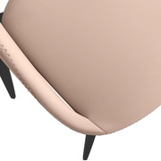 Amalfi Upholstered Dining Chair with a Curved Open Back Design in Black Iron Taupe CHAIR Leisuremod