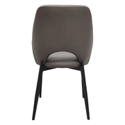 Amalfi Upholstered Dining Chair with a Curved Open Back Design in Black Iron Grey CHAIR Leisuremod