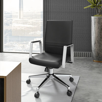 Aleen Leather Office Chair with Adjustable Height, Tilt and 360 Degree Swivel - Elax Furniture