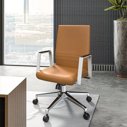 Aleen Leather Office Chair with Adjustable Height, Tilt and 360 Degree Swivel - Elax Furniture