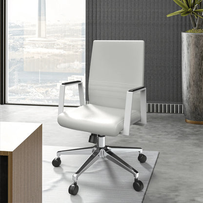 Aleen Leather Office Chair with Adjustable Height, Tilt and 360 Degree Swivel - Elax Furniture