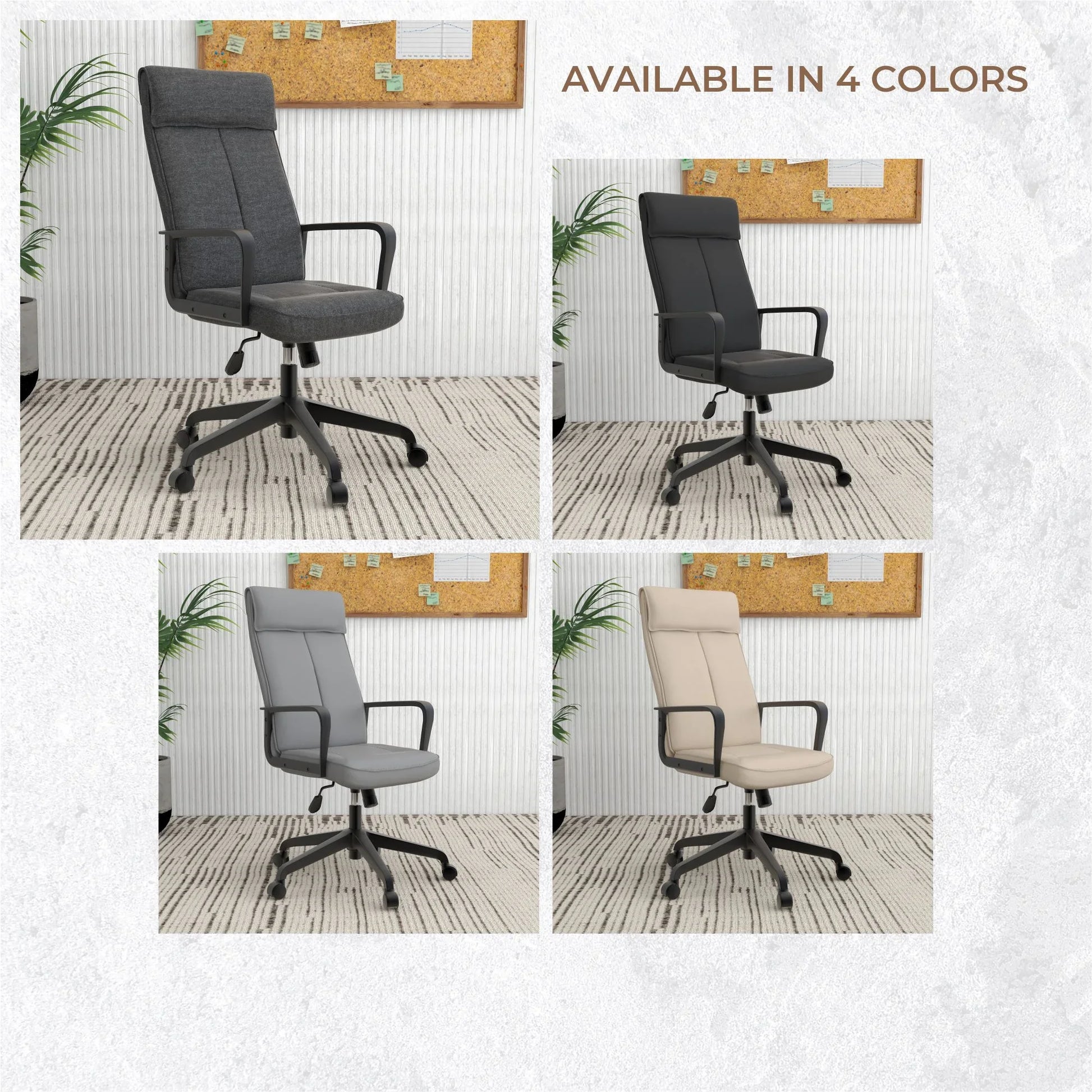 Aiaria High-Back Ergonomic Office Chair with Adjustable Height, Swivel, and Tilt - Elax Furniture