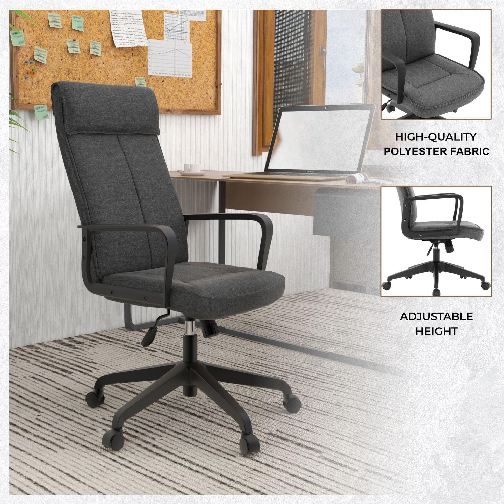 Aiaria High-Back Ergonomic Office Chair with Adjustable Height, Swivel, and Tilt - Elax Furniture