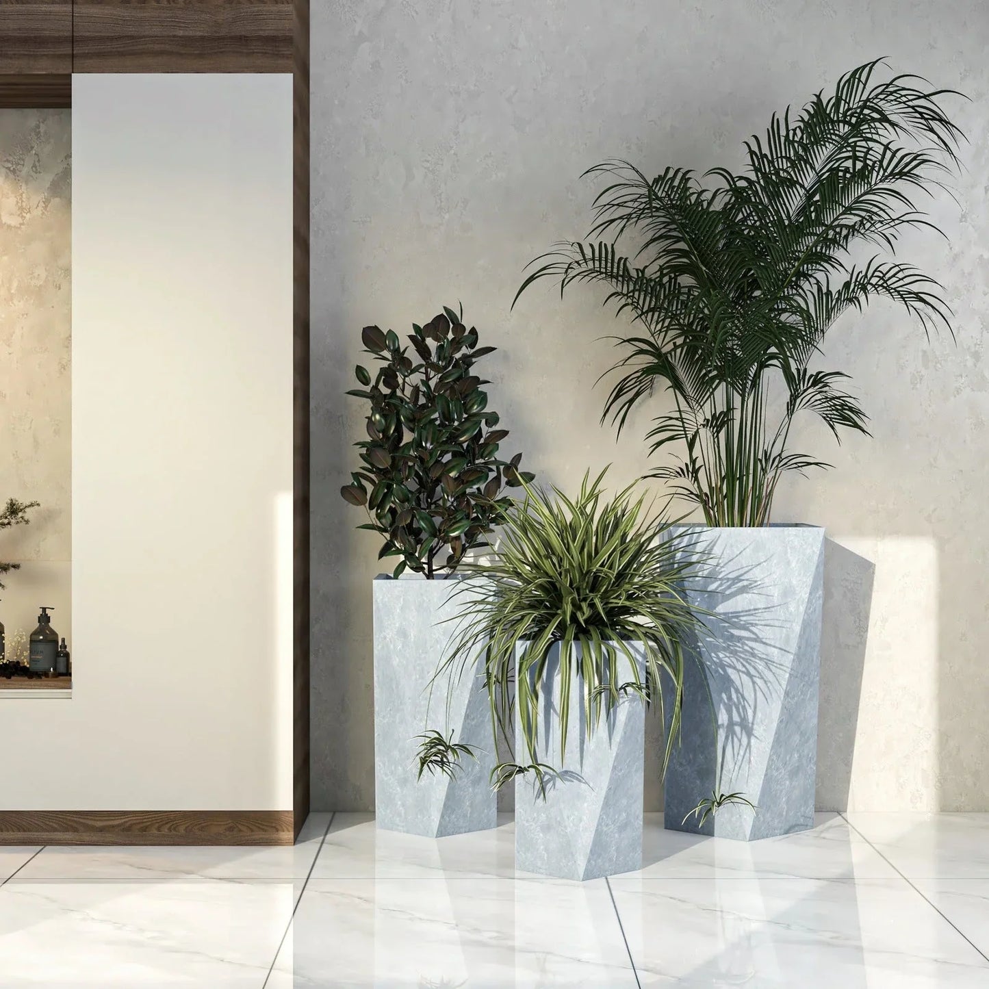 Aloe Tapered Square Fiberstone And MGO Clay Planter For Indoor And Outdoor - Elax Furniture