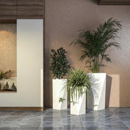 Aloe Tapered Square Fiberstone And MGO Clay Planter For Indoor And Outdoor - Elax Furniture