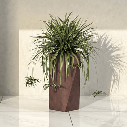 Aloe Tapered Square Fiberstone And MGO Clay Planter For Indoor And Outdoor - Elax Furniture