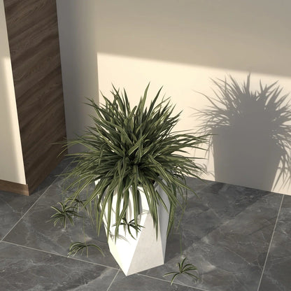 Aloe Tapered Square Fiberstone And MGO Clay Planter For Indoor And Outdoor - Elax Furniture