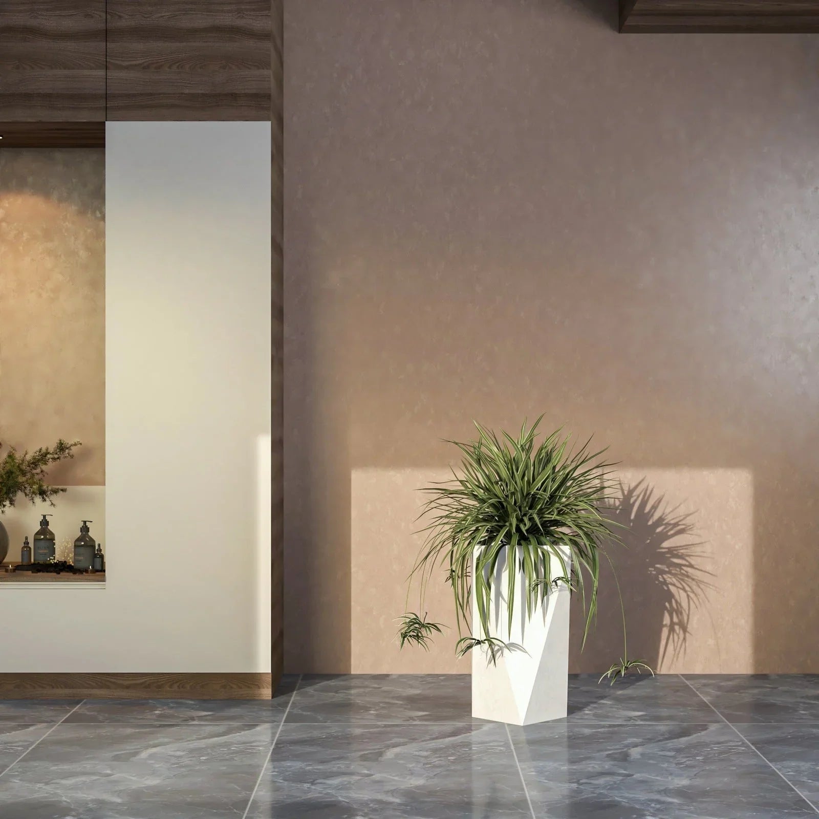 Aloe Tapered Square Fiberstone And MGO Clay Planter For Indoor And Outdoor - Elax Furniture