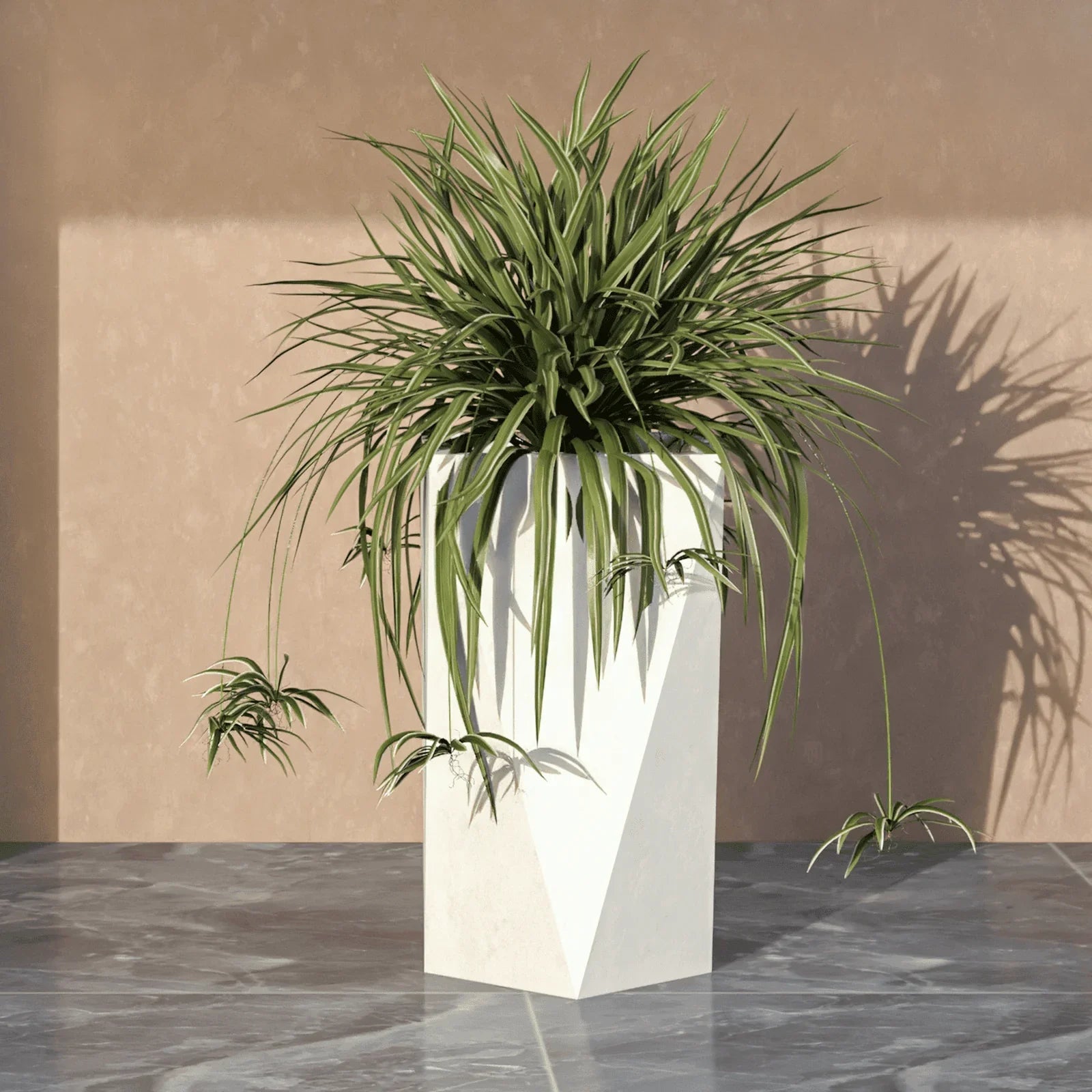 Aloe Tapered Square Fiberstone And MGO Clay Planter For Indoor And Outdoor - Elax Furniture