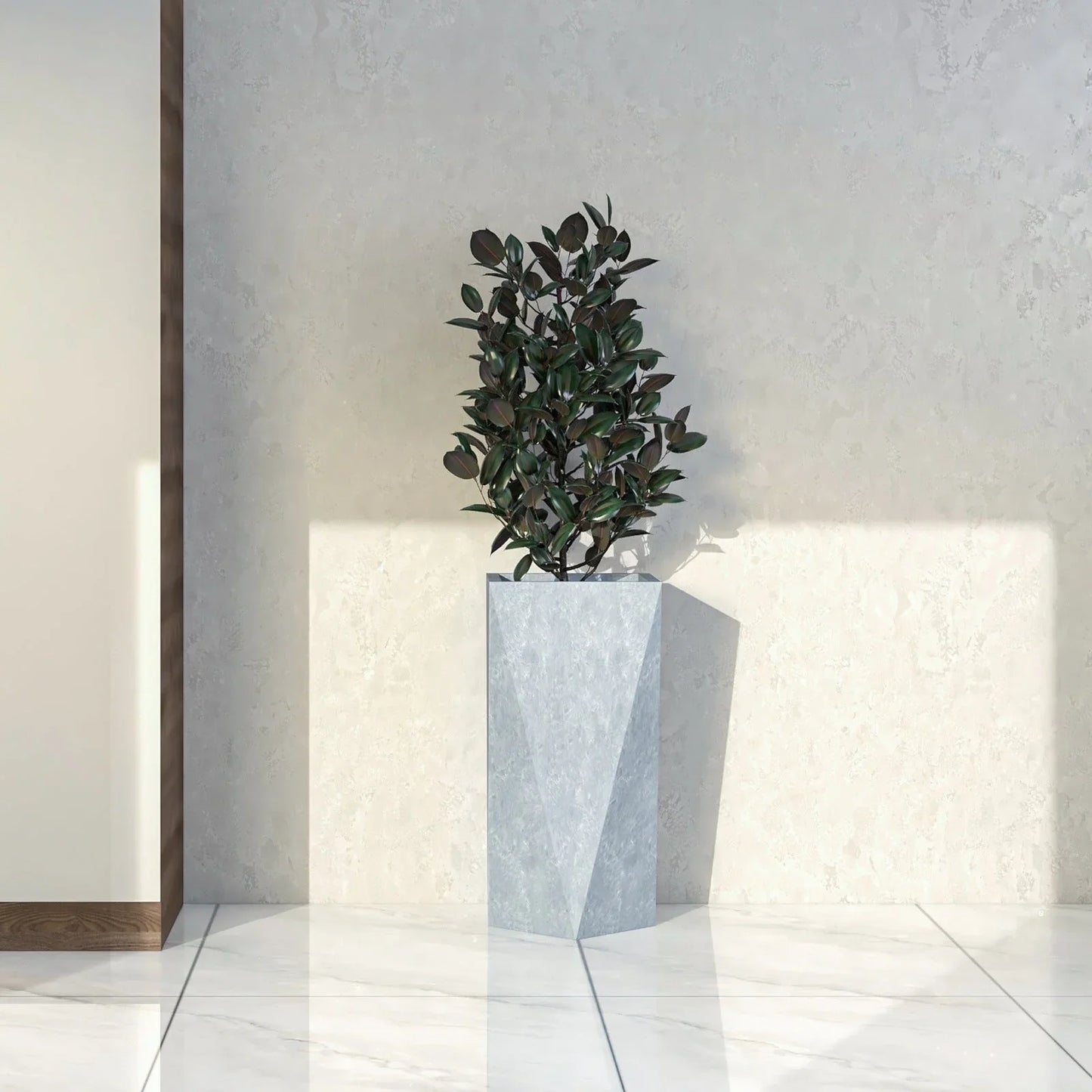 Aloe Tapered Square Fiberstone And MGO Clay Planter For Indoor And Outdoor - Elax Furniture