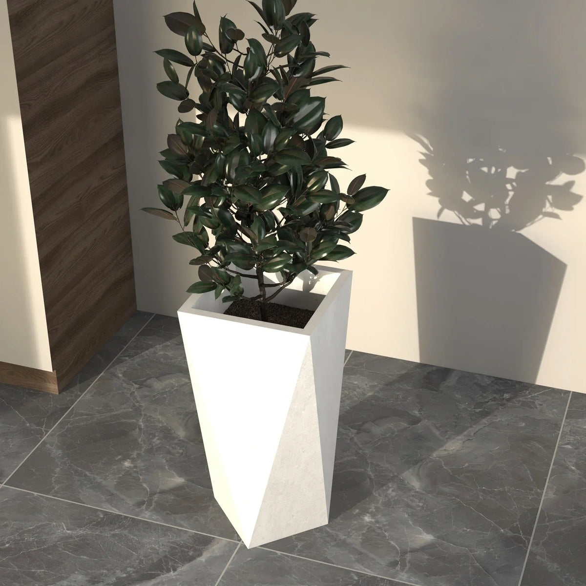 Aloe Tapered Square Fiberstone And MGO Clay Planter For Indoor And Outdoor - Elax Furniture